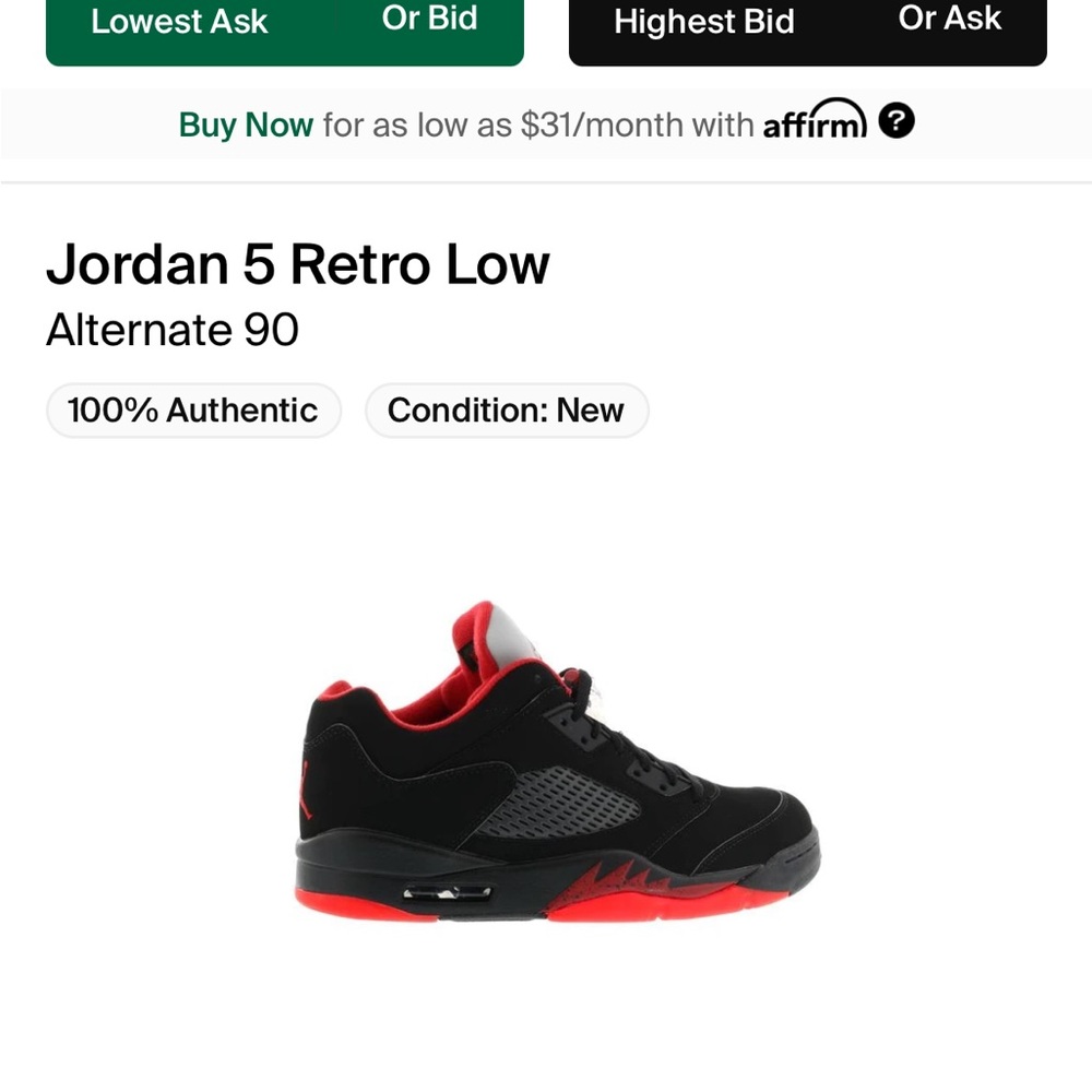 Worn pair of 5lows size 8.5